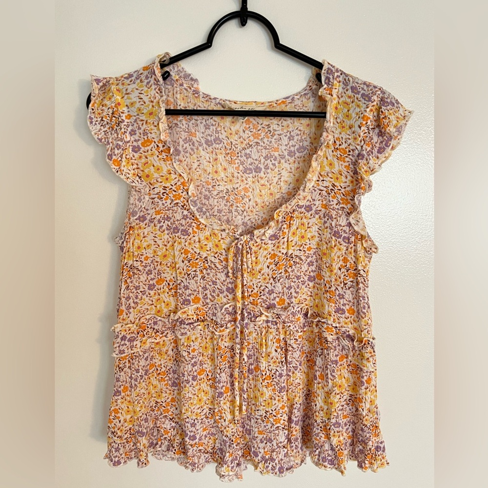 Macy’s Kingston Grey - Floral Orange Color - Junior’s Girl’s Size L